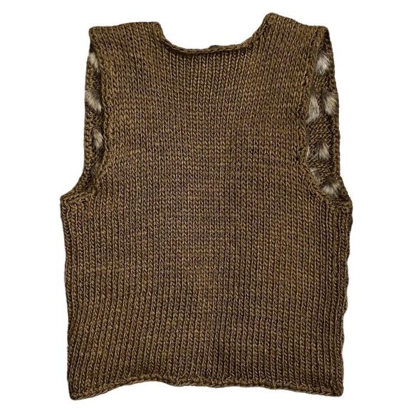 Jack by BB Dakota Fairycore Faux Fur Knit Vest Open - Picture 4 of 6